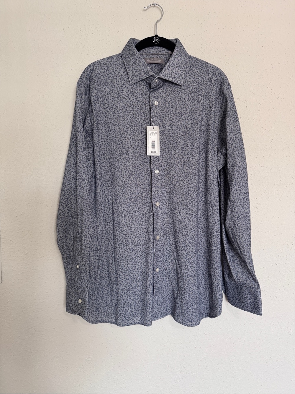 Daniel Cremieux Signature Collection Button Up Mens L Gray Blue Long Sleeve NWT